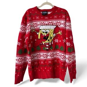SpongeBob Squarepants Holiday Ugly Christmas Sweater Large NWT